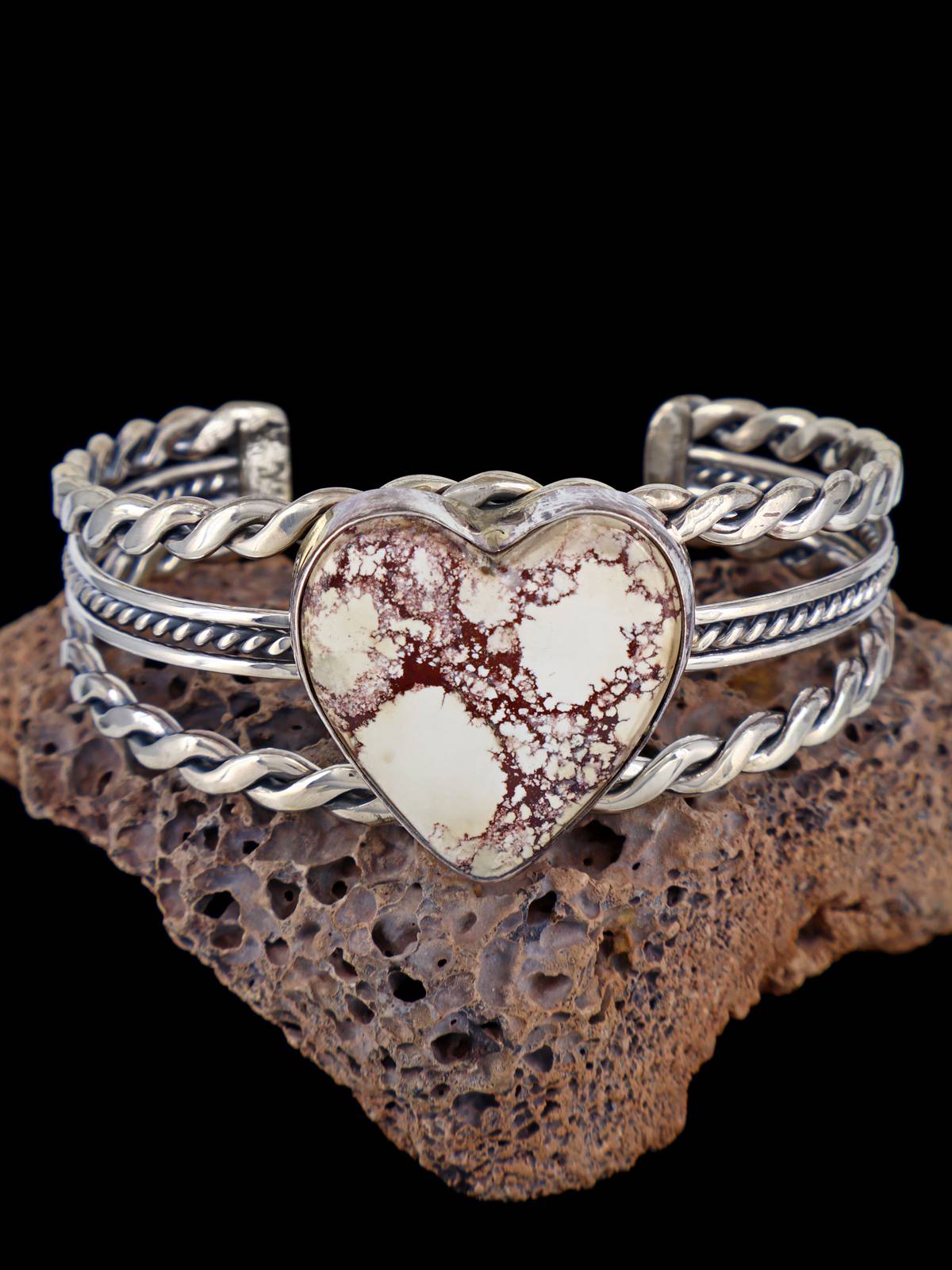 Native American Jewelry Wild Horse Heart Cuff Bracelet
