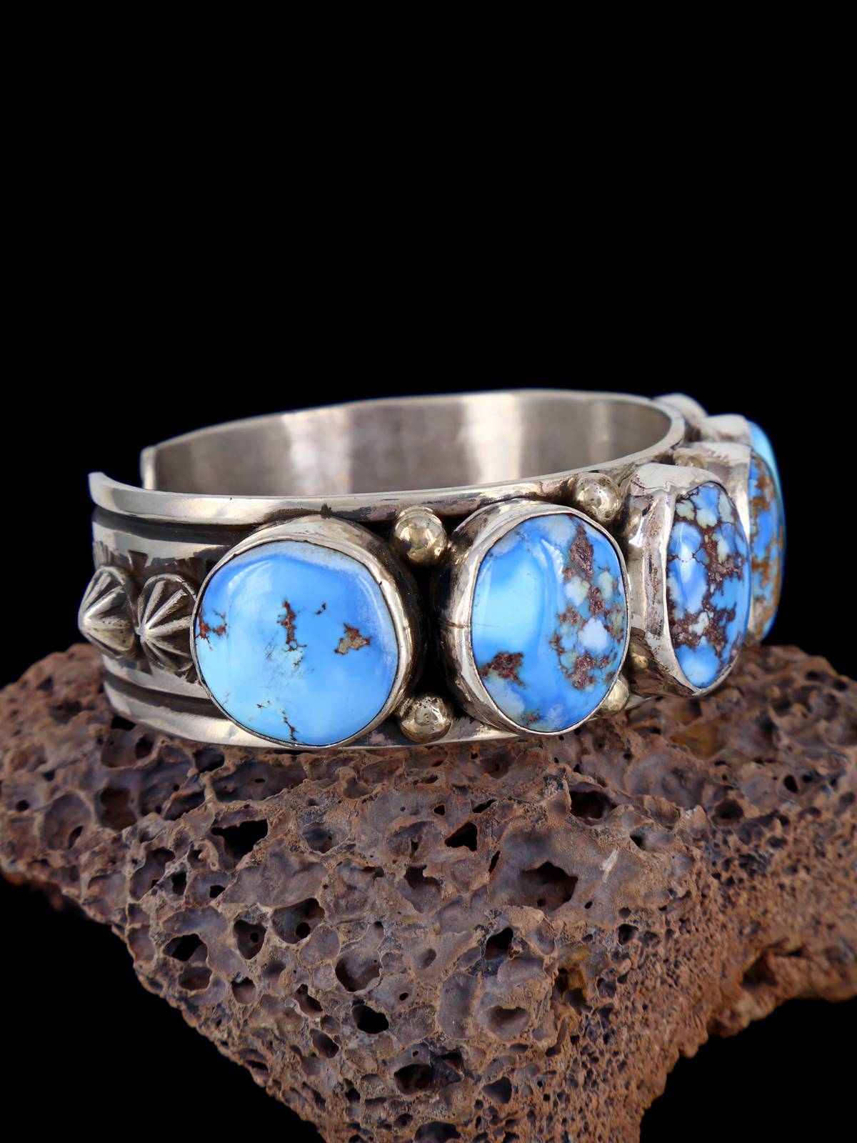 Bijoux amérindiens Bracelet manchette turquoise Golden Hill naturel