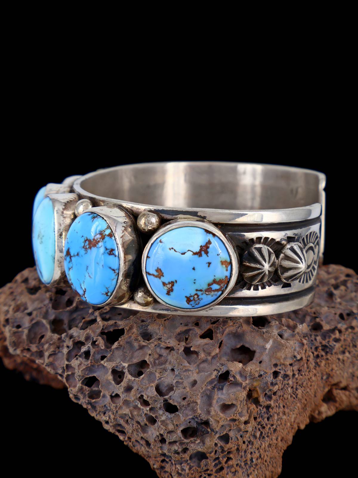 Bijoux amérindiens Bracelet manchette turquoise Golden Hill naturel