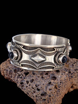 Navajo Jewelry Sterling Silver Black Onyx Cuff Bracelet