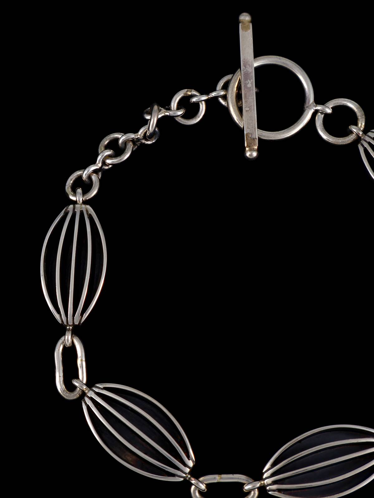 Pulsera de eslabones de plumas de plata de ley de nativos americanos