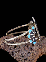 Joyería nativa americana Zuni Thunderbird pulsera con incrustaciones