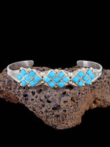 Sterling Silver Turquoise Zuni Inlay Bracelet