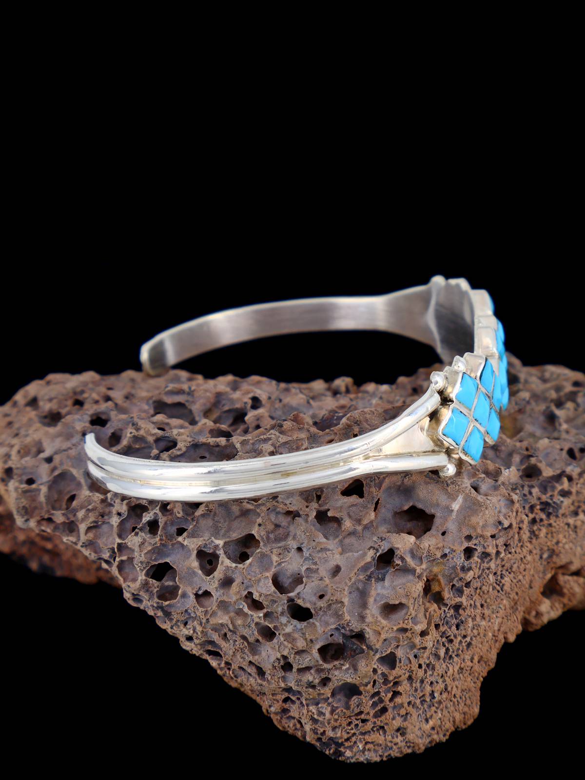 Sterling Silver Turquoise Zuni Inlay Bracelet