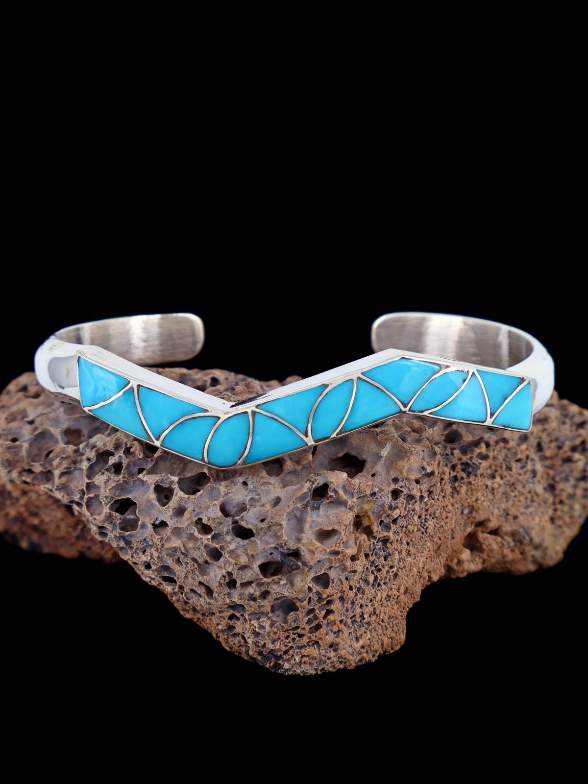 Pulsera con incrustaciones de turquesa Zuni nativo americano