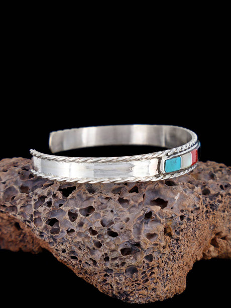Sterling Silver Multistone Zuni Inlay Bracelet