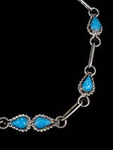 Pulsera de eslabones turquesa de plata de ley de nativos americanos