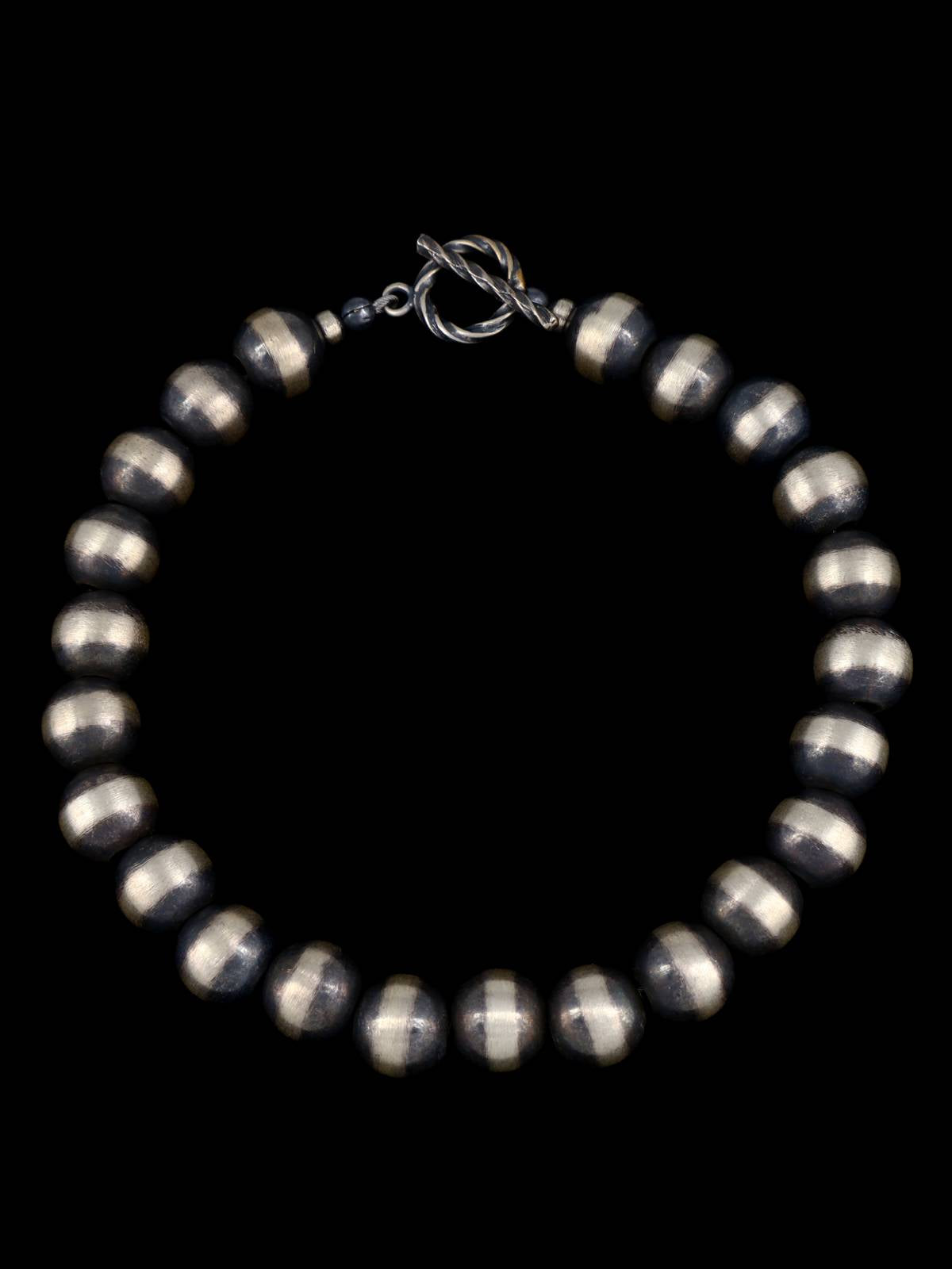 Native American Jewelry Sterling Silver Beaded Bracelet