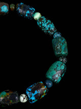 Navajo Cloud Mountain Turquoise Stretch Bracelet - PuebloDirect.com