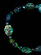 Navajo Cloud Mountain Turquoise Stretch Bracelet - PuebloDirect.com