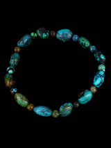 Navajo Cloud Mountain Turquoise Stretch Bracelet - PuebloDirect.com