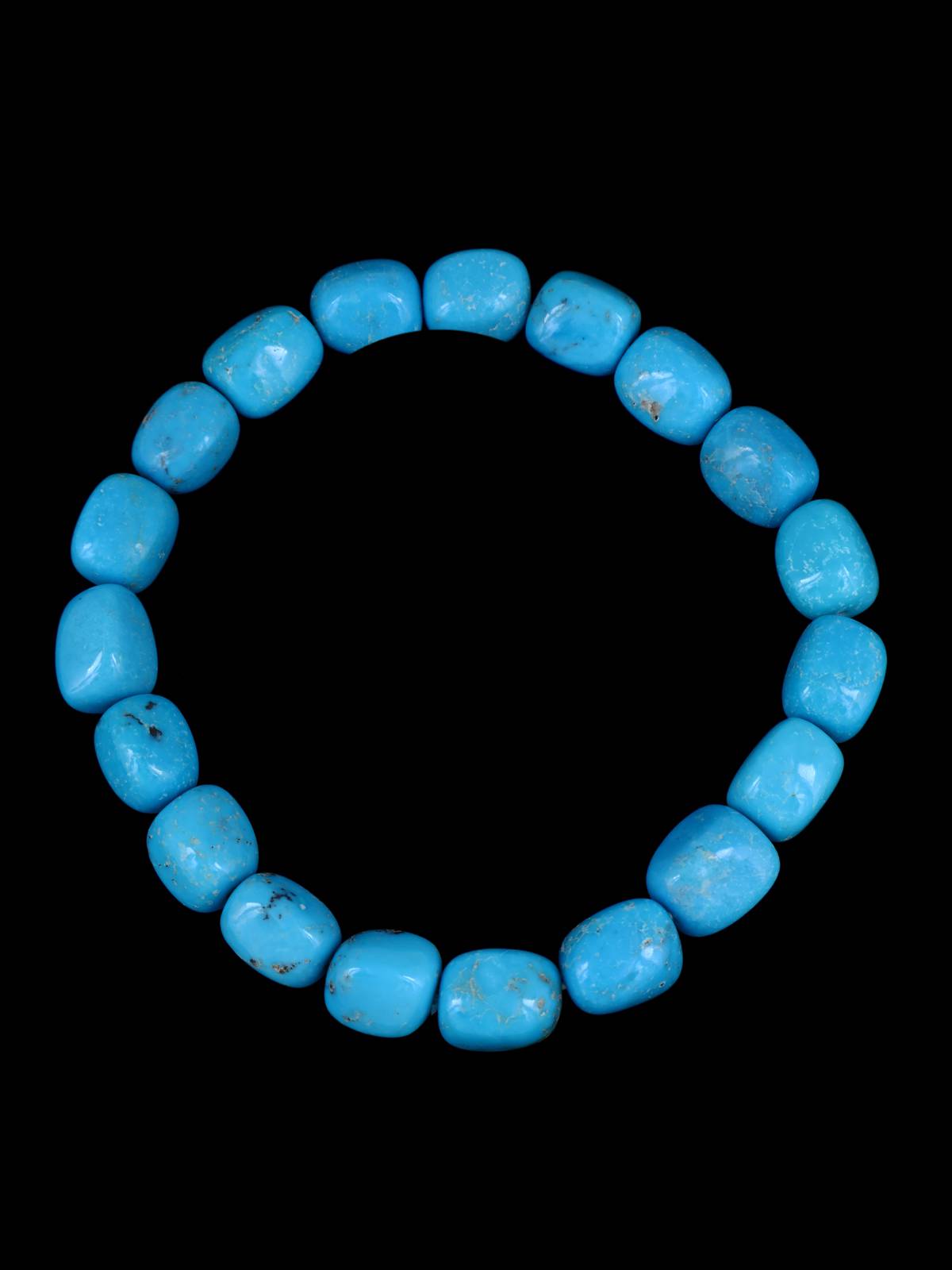 Navajo Turquoise Stretch Bracelet - PuebloDirect.com