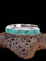 Native American Zuni Turquoise Inlay Cuff Bracelet - PuebloDirect.com