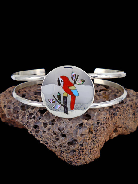 Native American Zuni Pueblo Inlay Bird Bracelet - PuebloDirect.com