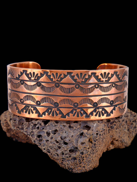 Native American Stamped Copper Cuff Bracelet - PuebloDirect.com