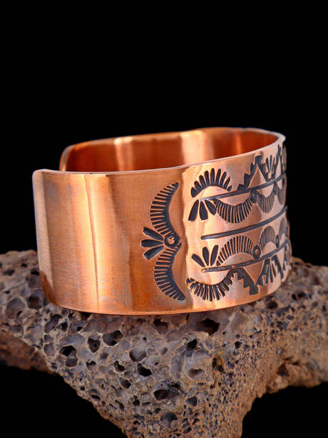 Native American Stamped Copper Cuff Bracelet - PuebloDirect.com