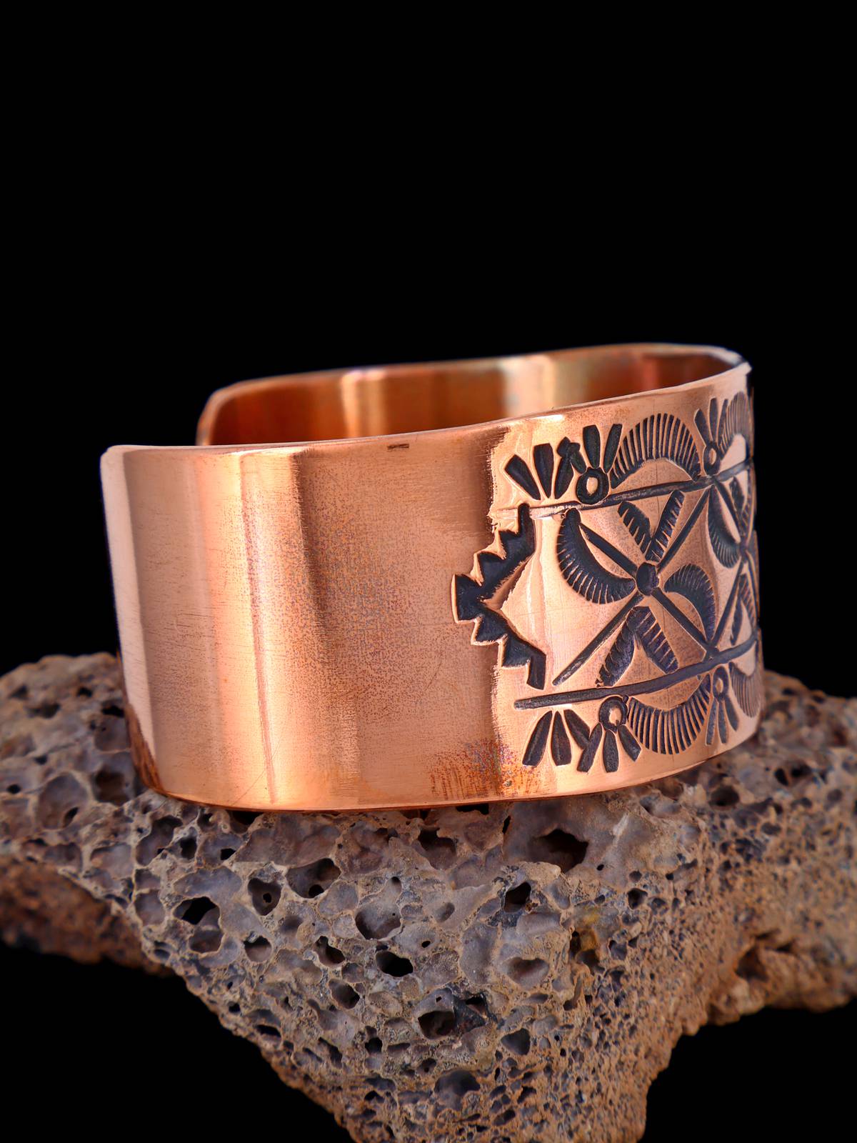 Native American Stamped Copper Cuff Bracelet - PuebloDirect.com