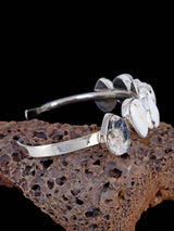 Navajo White Buffalo Sterling Silver Cuff Bracelet - PuebloDirect.com
