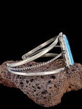 Navajo Jewelry Sterling Silver Turquoise Cuff Bracelet - PuebloDirect.com