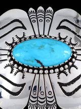 Native American Sterling Silver Turquoise Overlay Pin Pendant
