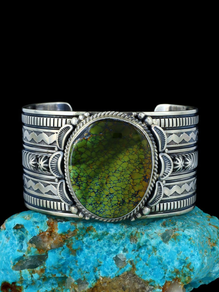 Native American Sterling Silver Natural Dragon Skin Turquoise Cuff Bracelet - PuebloDirect.com