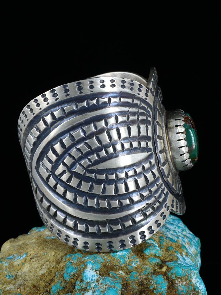 Native American Sterling Silver Royston Turquoise Bracelet - PuebloDirect.com