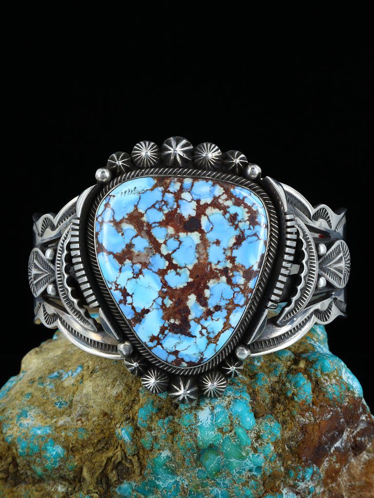 Native American Natural Golden Hill Turquoise Cuff Bracelet - PuebloDirect.com