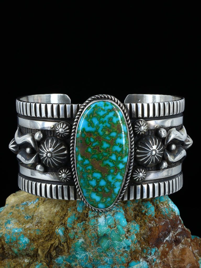 Native American Jewelry Kingman Turquoise Bracelet - PuebloDirect.com