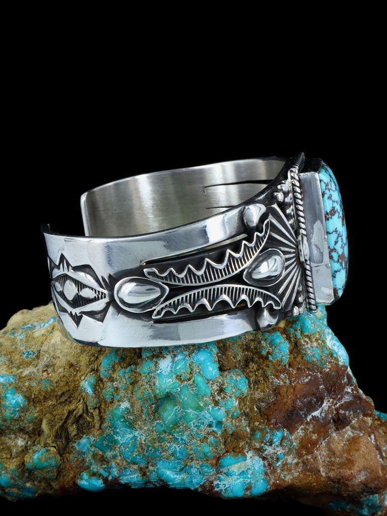 Native American Indian Jewelry Natural Kingman Turquoise Bracelet - PuebloDirect.com