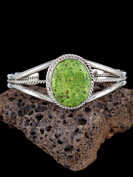 Native American Jewelry Natural Gaspeite Cuff Bracelet - PuebloDirect.com