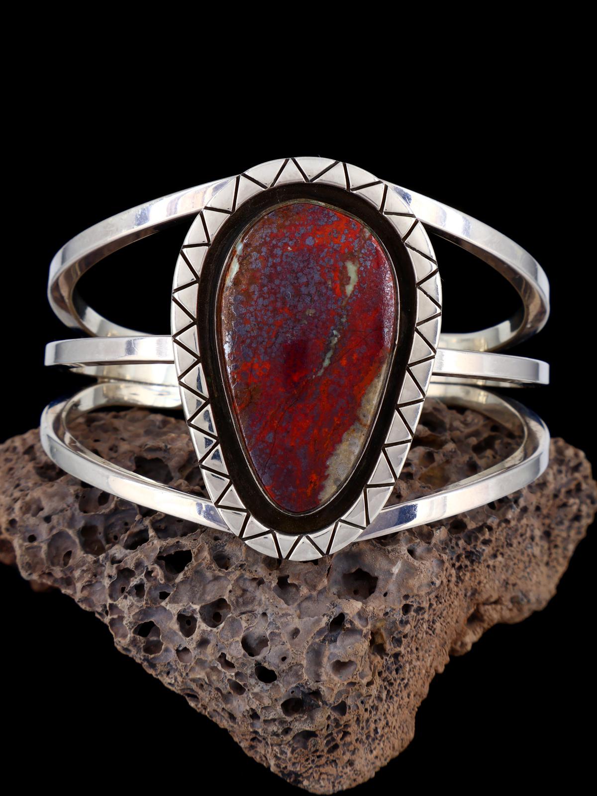 Estate Navajo Heavy Sterling Silver Cuprite Cuff Bracelet - PuebloDirect.com
