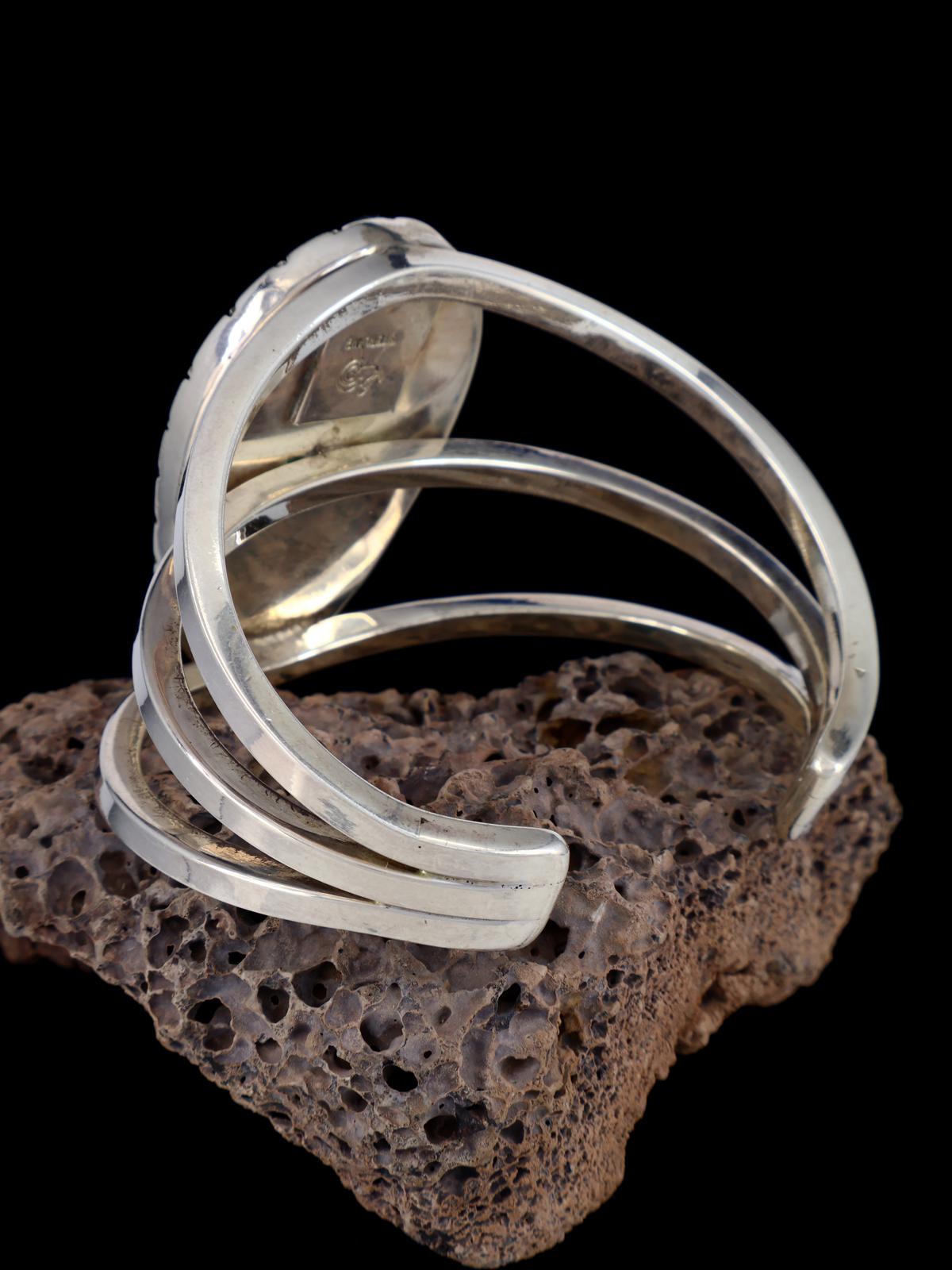 Estate Navajo Heavy Sterling Silver Cuprite Cuff Bracelet - PuebloDirect.com