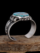 Navajo Jewelry Natural Pilot Mountain Turquoise Cuff Bracelet - PuebloDirect.com