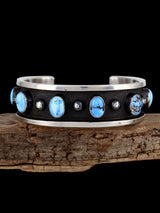 Native American Heavy Golden Hill Turquoise Cuff Bracelet - PuebloDirect.com