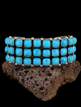 Native American Sleeping Beauty Turquoise Sterling Silver Cuff Bracelet - PuebloDirect.com