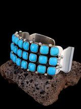 Native American Sleeping Beauty Turquoise Sterling Silver Cuff Bracelet - PuebloDirect.com