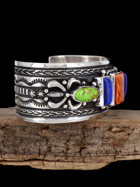 Bracelet manchette amérindien en argent sterling naturel Royston Turquoise