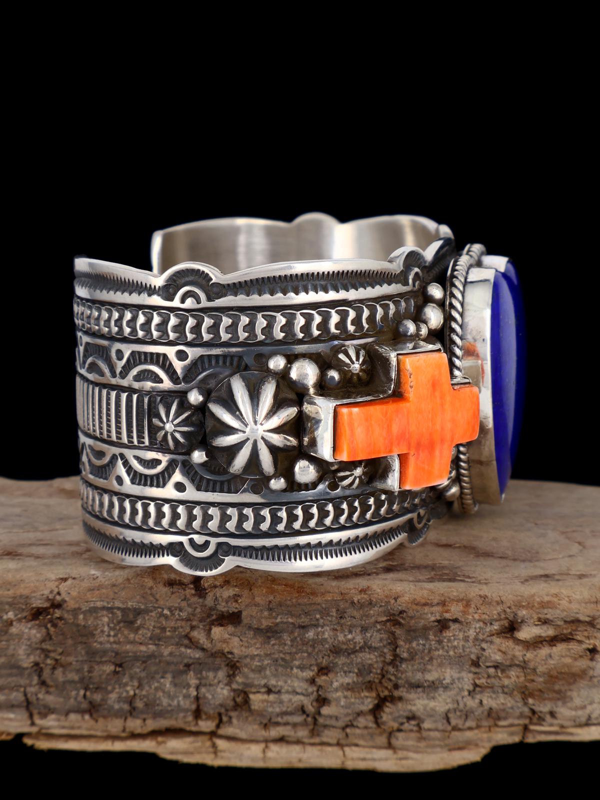 Bracelet manchette amérindien en argent sterling naturel Royston Turquoise