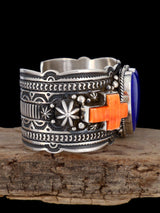 Bracelet manchette amérindien en argent sterling naturel Royston Turquoise