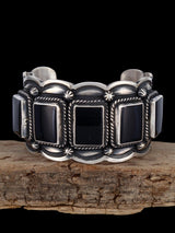 Brazalete de ónix de plata de ley nativo americano