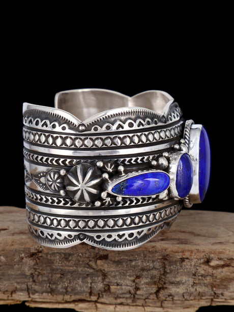 Navajo Jewelry Deep Blue Lapis Cuff Bracelet