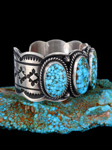 Brazalete de plata de ley con gema azul y turquesa de nativos americanos