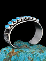 Pulsera de puño turquesa Natural Golden Hill de joyería nativa americana