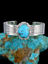 Pulsera Navajo de Plata de Ley y Turquesa