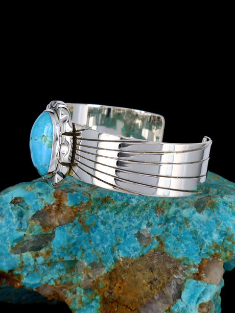 Pulsera Navajo de Plata de Ley y Turquesa