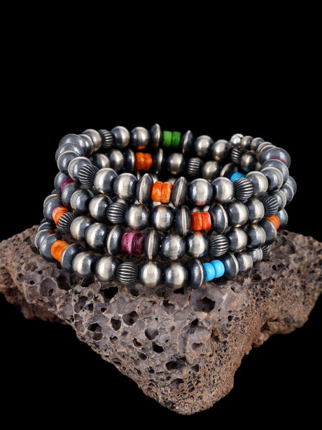 Bracelet en argent sterling et perles multistone