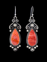 Boucles d'oreilles pendantes en charoite violette en argent sterling Navajo