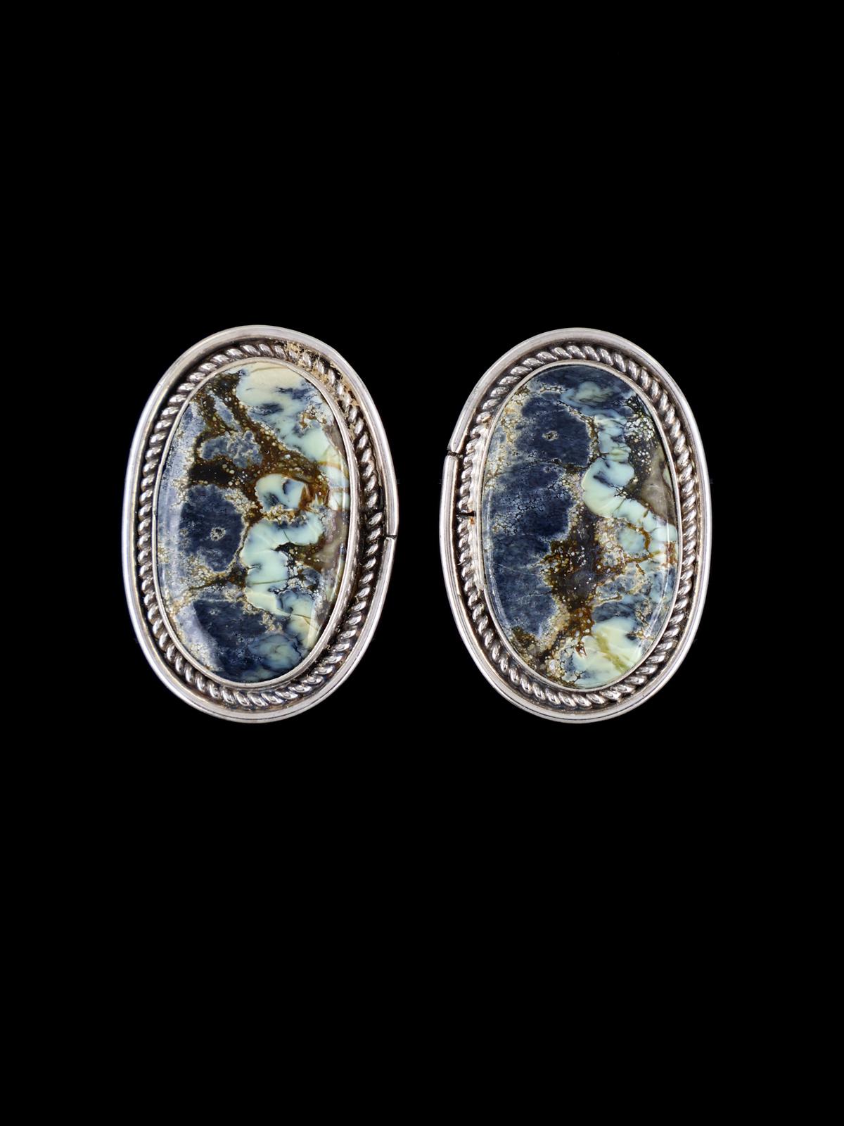 Navajo Sterling Silver Variscite Post Earrings