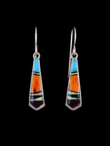 Boucles d'oreilles incrustées de plusieurs pierres en argent sterling