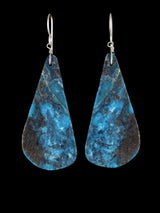 Santo Domingo Turquoise Slab Sterling Silver Dangle Earrings